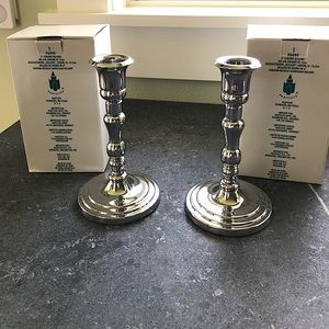 PartyLite - Chrome Bellaire 6” pair of Candlestick Holders P0499